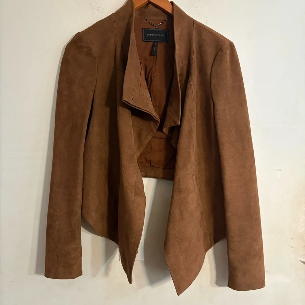 BCBG genuine camel/ginger Suede jacket size M EUC - Picture 2 of 4